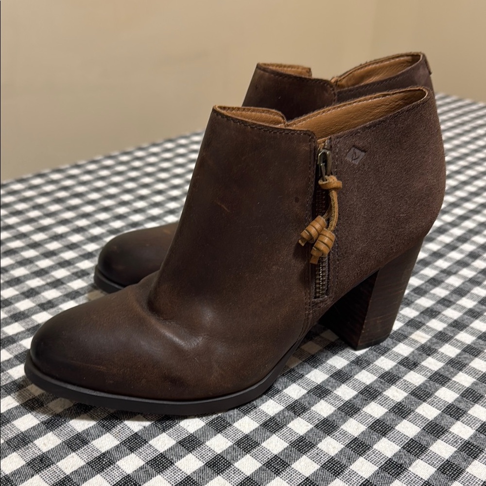 SPERRY Brown Leather Ankle Boots